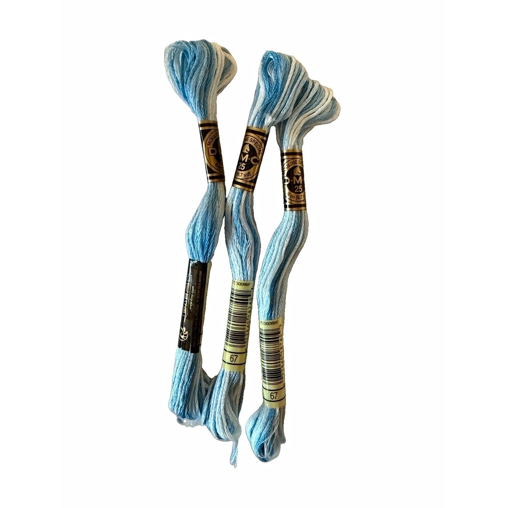 DMC Discontinued Variegated 6 strand Mouline Embroidery Floss - Lot of 3 - #67